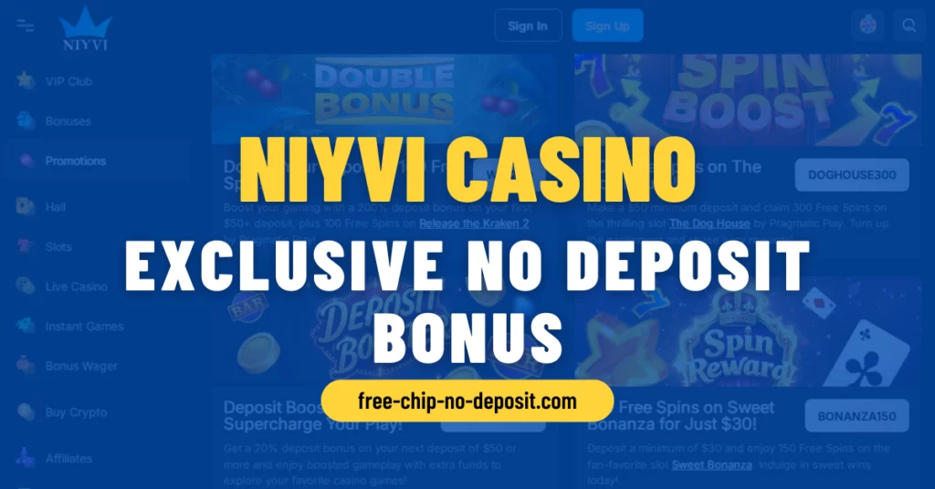 Exclusive No Deposit Bonus at Niyvi Casino